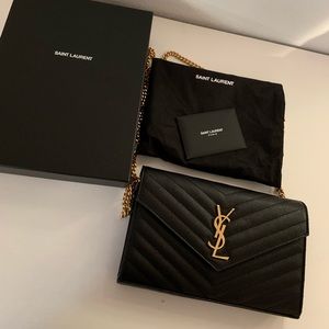 YSL Large Monogram Wallet on Chain